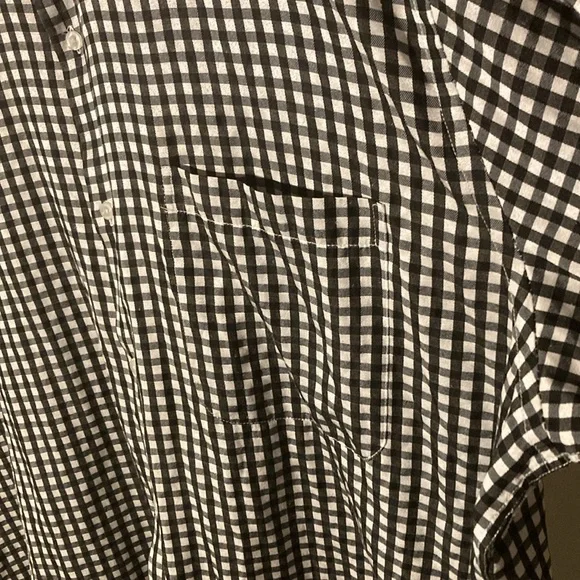 Georges | Men’s Black/White Checkered Dress Shirt - Size 18/18 1/2 36/37 - Picture 6 of 12